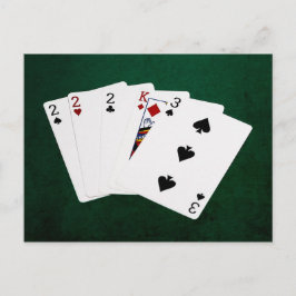 トランプのポーカーハンズ – 3種類 – 2 ポストカード