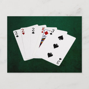 トランプのポーカーハンズ – 3種類 – 2 ポストカード