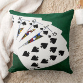 トランプのポーカーハンド王室の – フラッシュ – スペードスーツ クッション (ブランケット)