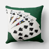 トランプのポーカーハンド王室の – フラッシュ – スペードスーツ クッション (裏面)