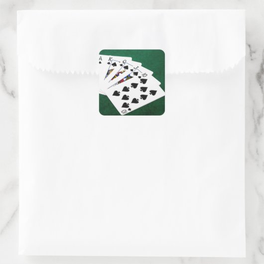 トランプのポーカーハンド王室の – フラッシュ – スペードスーツ スクエアシール (バッグ)