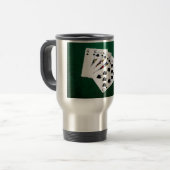 トランプのポーカーハンド王室の – フラッシュ – スペードスーツ トラベルマグ (正面左)