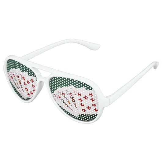 トランプのポーカーハンド王室の – フラッシュ – ダイヤモンドスーツ アビエーターサングラス (アングル)