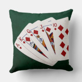 トランプのポーカーハンド王室の – フラッシュ – ダイヤモンドスーツ クッション (裏面)