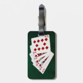 トランプのポーカーハンド王室の – フラッシュ – ダイヤモンドスーツ ラゲッジタグ (裏面縦)