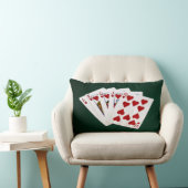トランプのポーカーハンド王室の – フラッシュ – ハートスーツ ランバークッション (椅子)