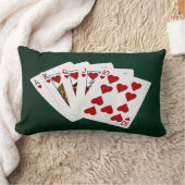 トランプのポーカーハンド王室の – フラッシュ – ハートスーツ ランバークッション (ブランケット)