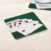 トランプのポーカーハンド – ハイカード – キング スクエアペーパーコースター (アングル)