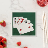 トランプのポーカーハンド – ハイカード – キング スタンダードカクテルナプキン (インサイチュ)