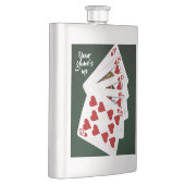 トランプのポーカーハンド – ハート王室のフラッシュ。ゲームが終了した フラスク (右)