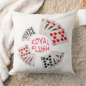 トランプのポーカーハンド – フラッシュ王室の クッション (ブランケット)
