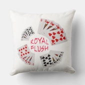 トランプのポーカーハンド – フラッシュ王室の クッション (裏面)