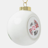 トランプのポーカーハンド – フラッシュ王室の セラミックボールオーナメント (左)