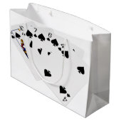 トランプのポーカーハンド – フラッシュ – スペードスーツ ラージペーパーバッグ (裏面アングル)