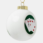 トランプのポーカーハンド – フラッシュ – ダイアモンズスーツ セラミックボールオーナメント (左)