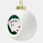 トランプのポーカーハンド – フラッシュ – ダイアモンズスーツ セラミックボールオーナメント (右)