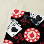 トランプのポーカーパターンエースクロストランプトレンディー ビーチタオル (インサイチュ)