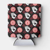 トランプのポーカーパターンエースクロストランプトレンディー 缶クーラー (正面)