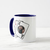 トランプのポーカーパパスリーエイスフォトフレームマグギフト マグカップ (正面左)
