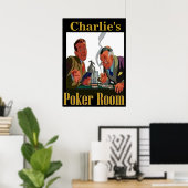 トランプのポーカーパーソナライズされたルーム標識 ポスター (ホームオフィス)
