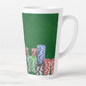 トランプのポーカーパーソナライズされた選手への贈り物 カフェラテマグ (右)