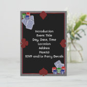 トランプのポーカーパーティの招待状テンプレート 招待状 (スタンド正面)