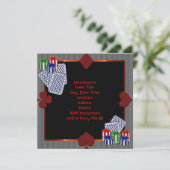 トランプのポーカーパーティの招待状テンプレート 招待状 (スタンド正面)