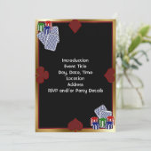 トランプのポーカーパーティの招待状テンプレート 招待状 (スタンド正面)