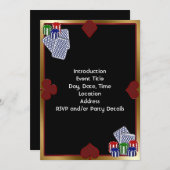 トランプのポーカーパーティの招待状テンプレート 招待状 (正面/裏面)