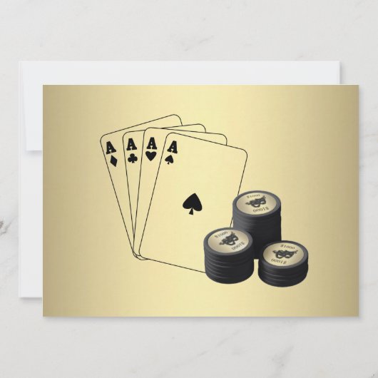 トランプのポーカーパーティの招待状 招待状 (裏面)