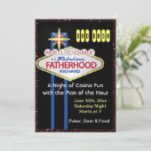 トランプのポーカーパーティーニューダディーベビーシャワー 招待状 (スタンド正面)