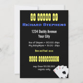 トランプのポーカーパーティーニューダディーベビーシャワー 招待状 (裏面)