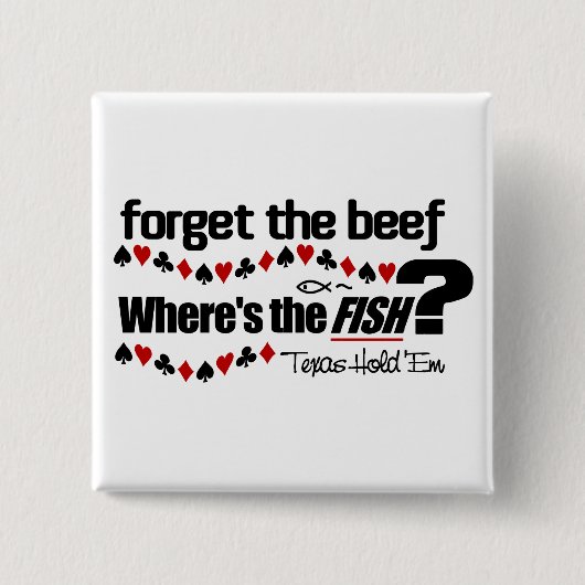 トランプのポーカーフィッシュ 缶バッジ (正面)