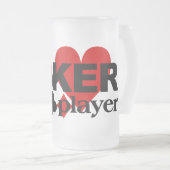 トランプのポーカープレイヤーのマグ フロストグラスビールジョッキ (正面右)