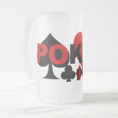 トランプのポーカープレイヤーのマグ フロストグラスビールジョッキ (正面左)