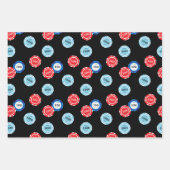 トランプのポーカープレーヤーカジノチップ ラッピングペーパーシート (正面)