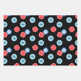 トランプのポーカープレーヤーカジノチップ ラッピングペーパーシート