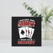 トランプのポーカープレーヤーカジノマネーギャンブラーのカードゲームギフト 招待状 (スタンド正面)