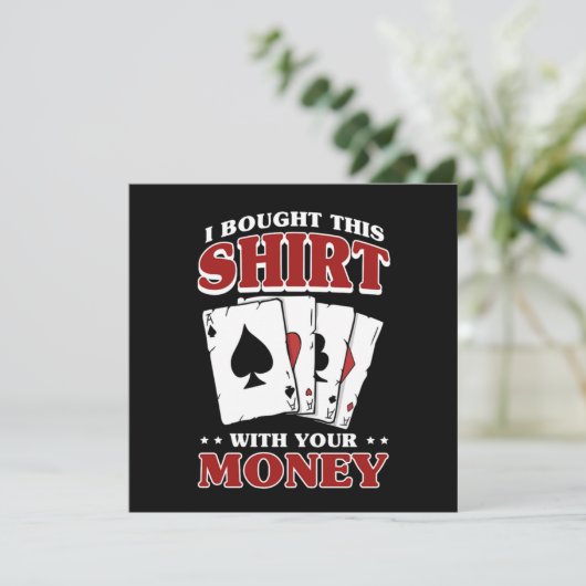 トランプのポーカープレーヤーカジノマネーギャンブラーのカードゲームギフト 招待状 (スタンド正面)