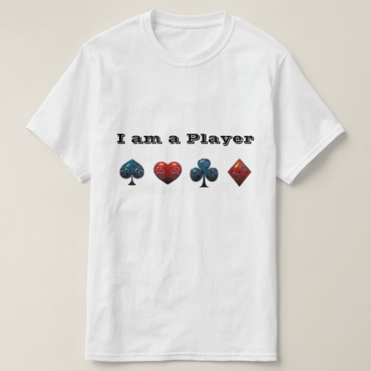 トランプのポーカープレーヤーカードシャーク Tシャツ (デザイン正面)