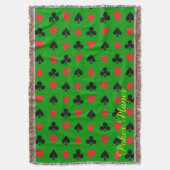 トランプのポーカープレーヤーカードスーツ スローブランケット (正面縦)