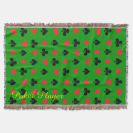 トランプのポーカープレーヤーカードスーツ スローブランケット