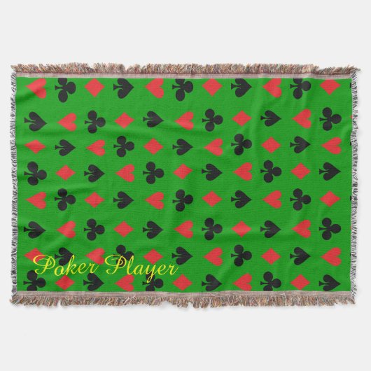 トランプのポーカープレーヤーカードスーツ スローブランケット (正面)
