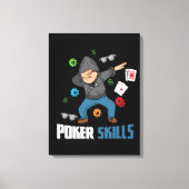 トランプのポーカープレーヤーギフトメンズテキサス州ホールデムカジノトランプのポーカー キャンバスプリント (正面)