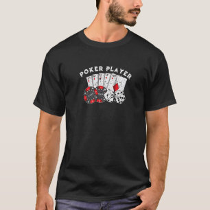トランプのポーカープレーヤーギャンブルカジノカードベットテキサス州ホールディングエム Tシャツ