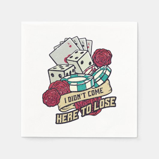 トランプのポーカープレーヤーロスカジノ賭博カードギャンブラーGi スタンダードカクテルナプキン (正面)