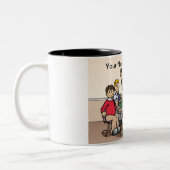 トランプのポーカープレーヤー – PrintedPerfectによる男性の漫画 ツートーンマグカップ (左)