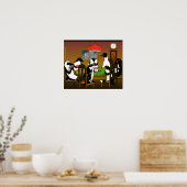 トランプのポーカーペンギン ポスター (キッチン)