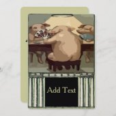 トランプのポーカーホグスカードパーティー 招待状 (正面/裏面)