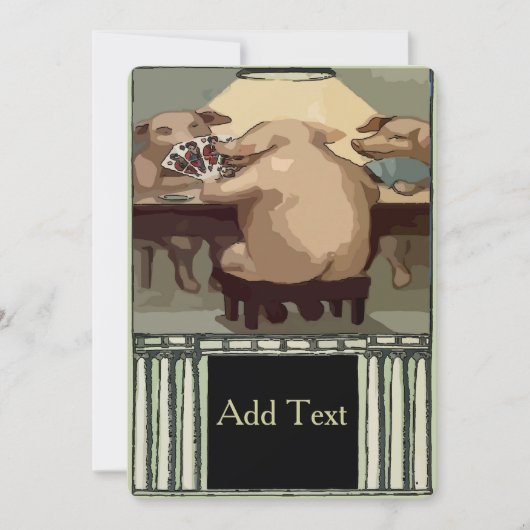 トランプのポーカーホグスカードパーティー 招待状 (正面)